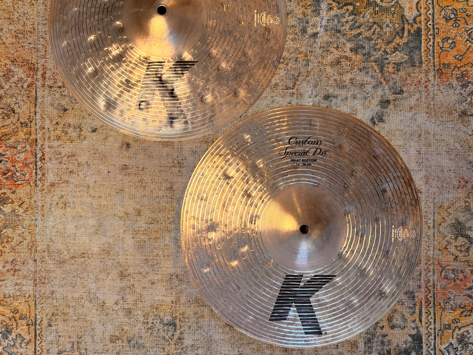 Zildjian K Custom SPECIAL DRY Hihats 14”IMMACULATE! Great Sounding Pair! 932 1424 g Don’t Pay $700!