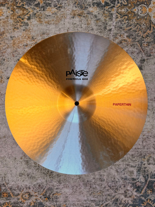 Paiste 602 PAPERTHIN CRASH 18” PERFECT! 1212 g Clean Shimmering Responsive Tone! WHY Pay $614