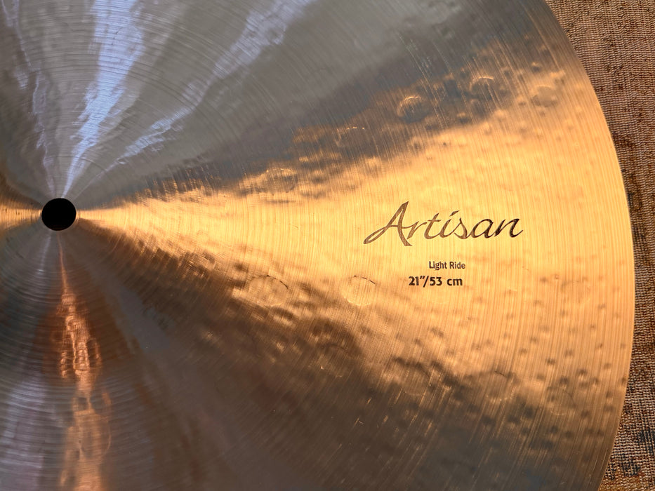 ULTRA RARE Sabian ARTISAN 21” LIGHT Ride 2338 g Custom! PERFECT w/ CERT & Bag!