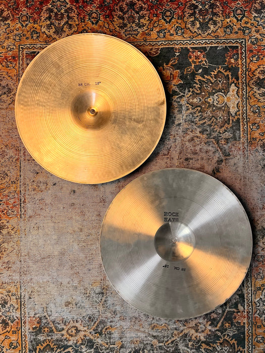 RARE Vintage Sabian 15” ROCK HATS Hihats 1484 1538 g MASSIVE AAs! Some of THE FIRST Sabian Hihats