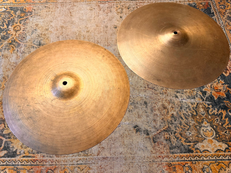 Vintage Zildjian 1960s PAPER THIN 15” Hihats 997 1076 g Gorgeous LIGHT AIRY VERY DRY Tone! RINGO 15s!