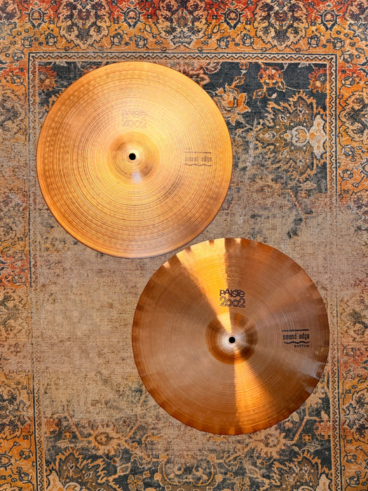 Vintage 1978 Paiste 2002 BLACK LABEL 15" SOUND EDGE Hihats! BONHAM! THE REAL DEAL! 1159 1219 g ICONIC!