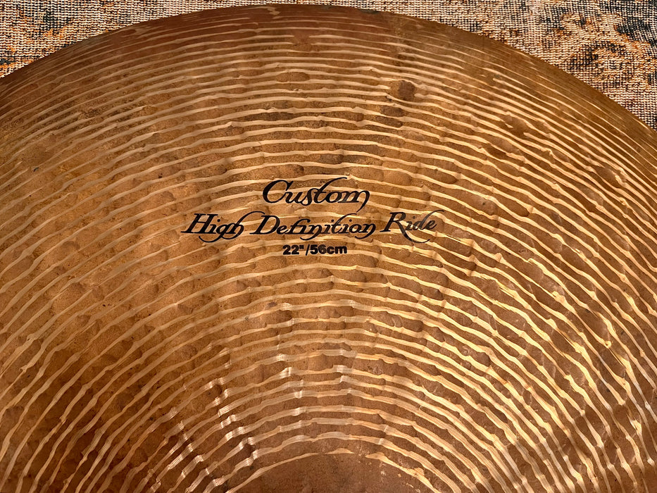 ORIGINAL Zildjian K Custom HIGH DEFINITION Ride 22” 2934 g DRY w Great Stick! THINNER! AGED 20 YRS
