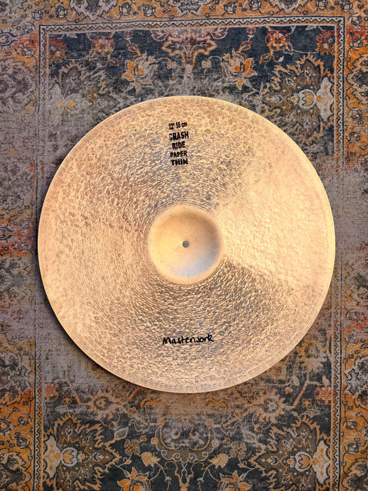 PRE AGED Paperthin Masterwork Prototype 22” Crash Ride DARK Smoky Bendable ONLY 1839 g