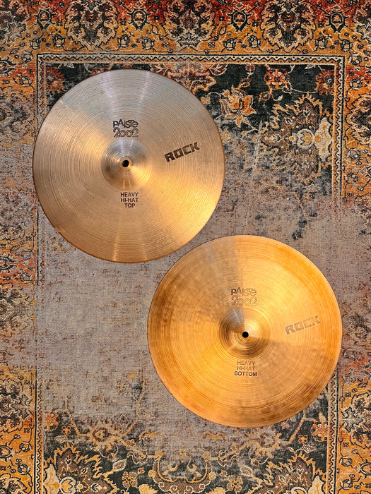 Rare Vintage 1978 Paiste 2002 15” Heavy ROCK Hihats 1178 1294 g AVH MOON! From 1st Decade