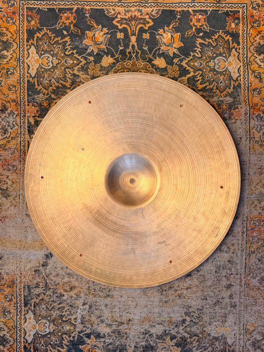 Vintage Zildjian 1950s RARE 21" Ride Sizzle ALL 6 ORIGINAL RIVETS! Semi-Dry Attack GLOWING WARM! 2618 g