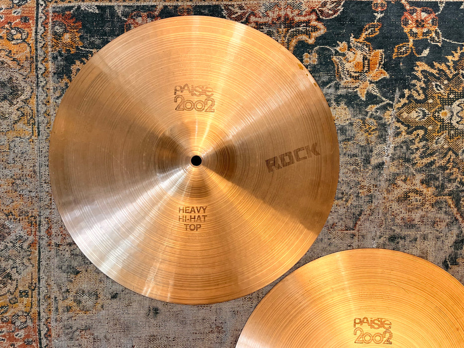 VERY CLEAN Rare Vintage PAISTE 2002 Heavy ROCK Hihats 14" 980 1056 g PORCARO! CRISP!