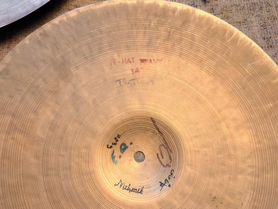 Rare ISTANBUL Pre Split AGOP MEHMET 14” Hihats Dark Semi-Dry Complex! 1068 1190 g Sound Awesome!