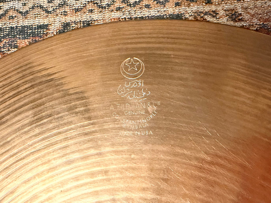 RARE DOUBLE STAMP Vintage VINNIE 1970s A & CIE Zildjian EARLY QUICK BEAT 14” Hihats 1099 1318 g BRILLIANT