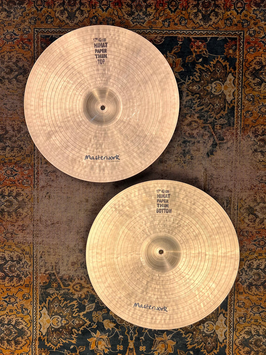 RARE GIANT MASTERWORK JAZZ MASTER 17" PAPERTHIN Hihats 1032 1130 Gs NEW