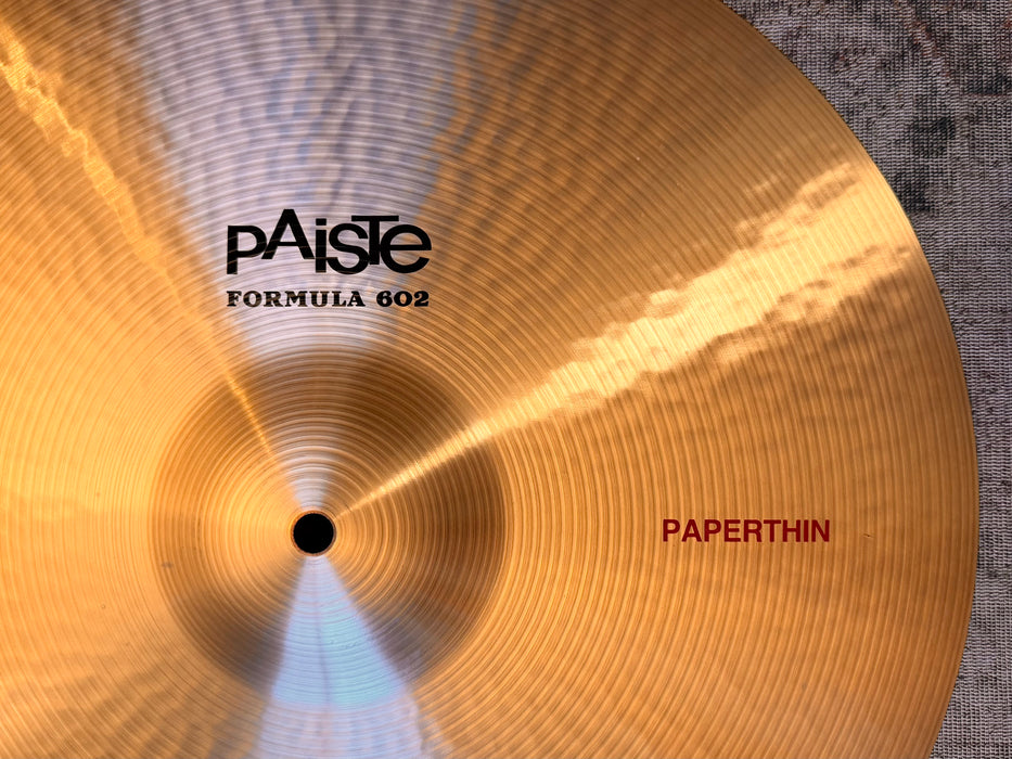 Paiste 602 PAPERTHIN CRASH 18” PERFECT! 1212 g Clean Shimmering Responsive Tone! WHY Pay $614
