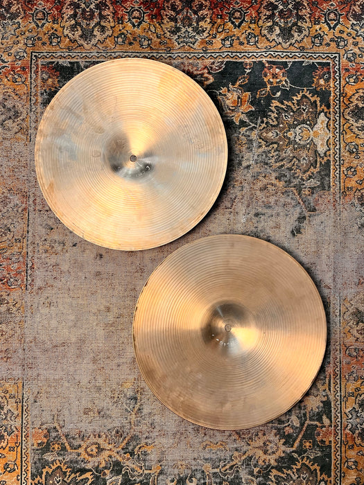 THIN 1960s Vintage Zildjian 14” EARLY New Beat Hihats ONLY 746 1280 g LIGHT COMPLEX! CLEAN!