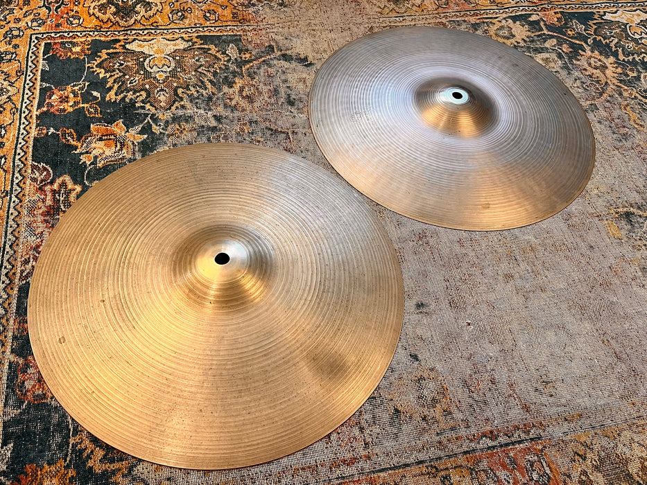Vintage Zildjian 1960s New Beat 14” Hihats 910 1230 g LIGHT! AMAZING Tone! EARLY NEW BEATS