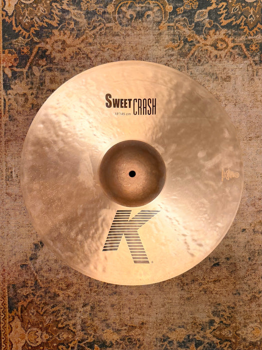 Zildjian K SWEET CRASH 18” IMMACULATE Shape! 1286 g Dark Smooth DON’T Pay $450 For A Guess!
