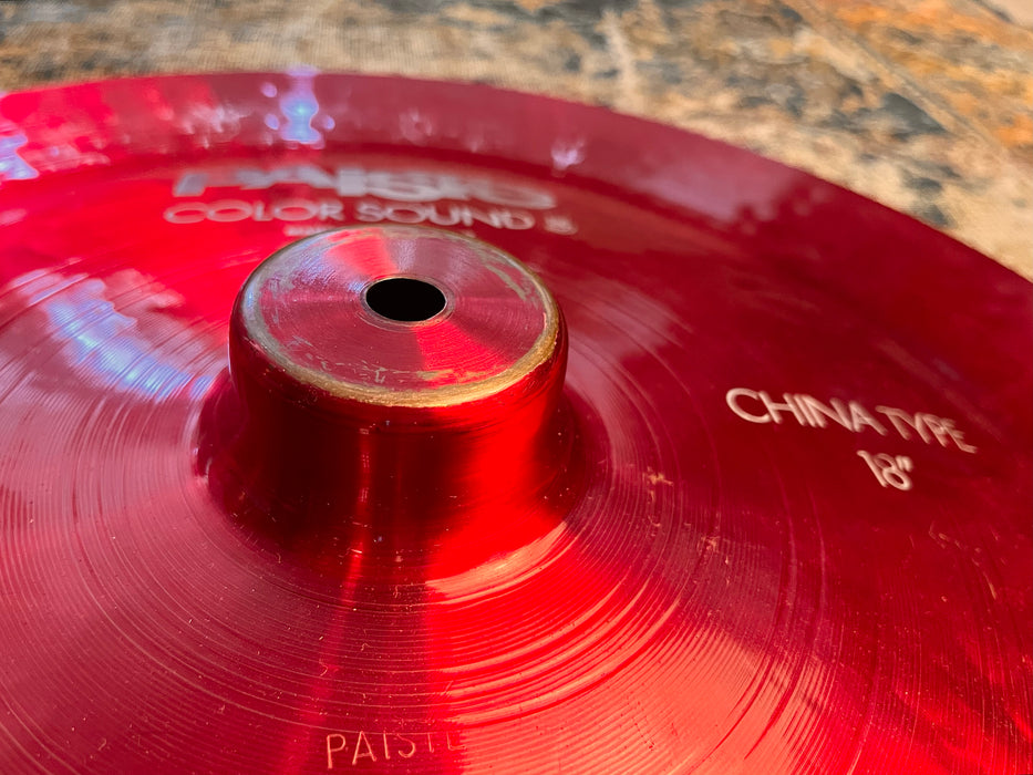 THE ORIGINAL Vintage PAISTE COLORSOUND 5 China Type 18” DEEP CRIMSON RED! 1270 g