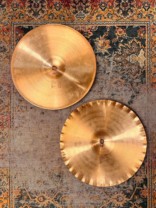 VINTAGE PAISTE 2002 SOUND EDGE Hihats 14” 910 1020 g REAL DEAL 1978 Black Label! CLEAN Don’t Pay $550