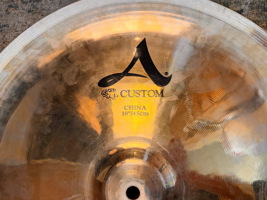 Zildjian A CUSTOM China 18” CLEAN! Darker One! Hand Picked! 1298 g  Don’t Pay $425 For A GUESS AT TONE!