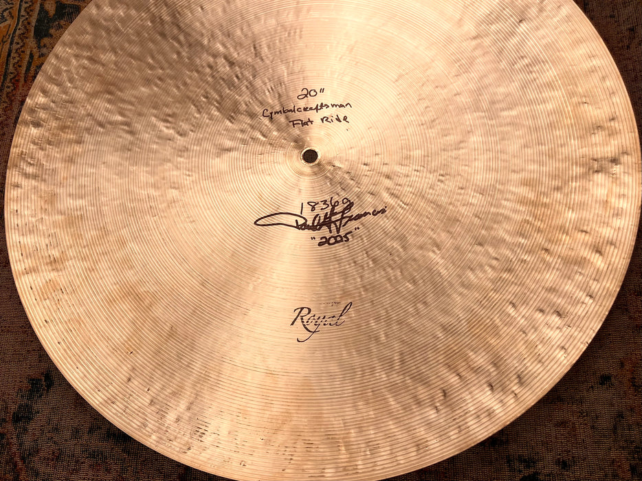 Paul Francis CUSTOM Cymbal Craftsman FLAT RIDE 20” 1836 g NEW! Gorgeous Delicate Light Golden Shimmer