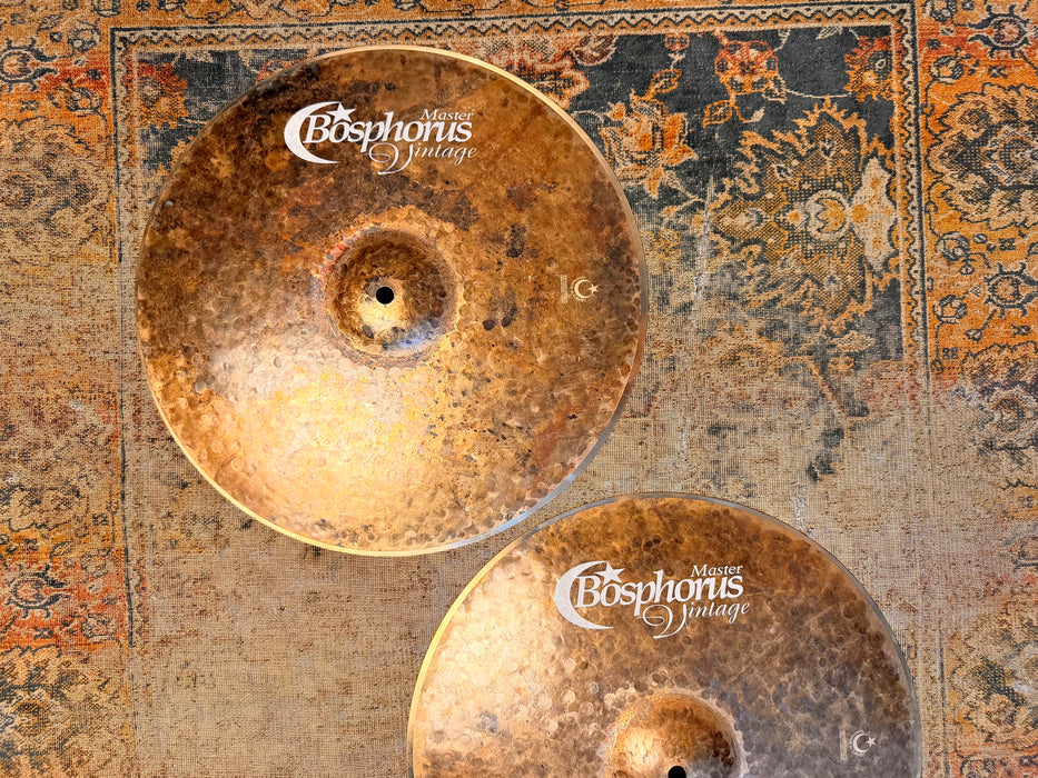 Gorgeous 15" Dry Bosphorus Master Vintage Hihats TURK 980 1200 g IMMACULATE Cd TRUE LIGHT HATS