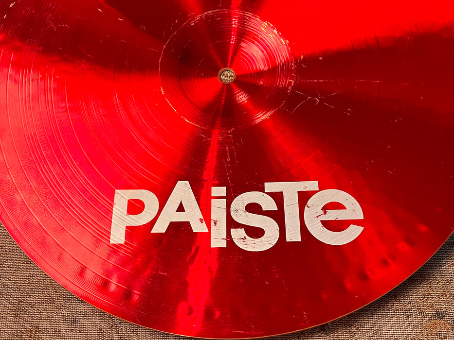 1985 Original PAISTE COLORSOUND 5 18” Power Crash VERY RED! FULL TONE! 1628 g NOT The 900