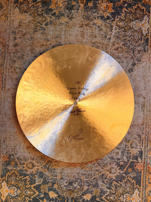 Paul Francis CUSTOM Cymbal Craftsman DARK VINTAGE FLAT RIDE 18” NEW! Controlled! Delicate! Smooth 1433 g