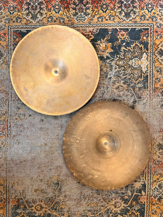 DRY COMPLEX 1960s Vintage Zildjian 14” EARLY New Beat Hihats 846 1174 g FANTASTIC Airy Light