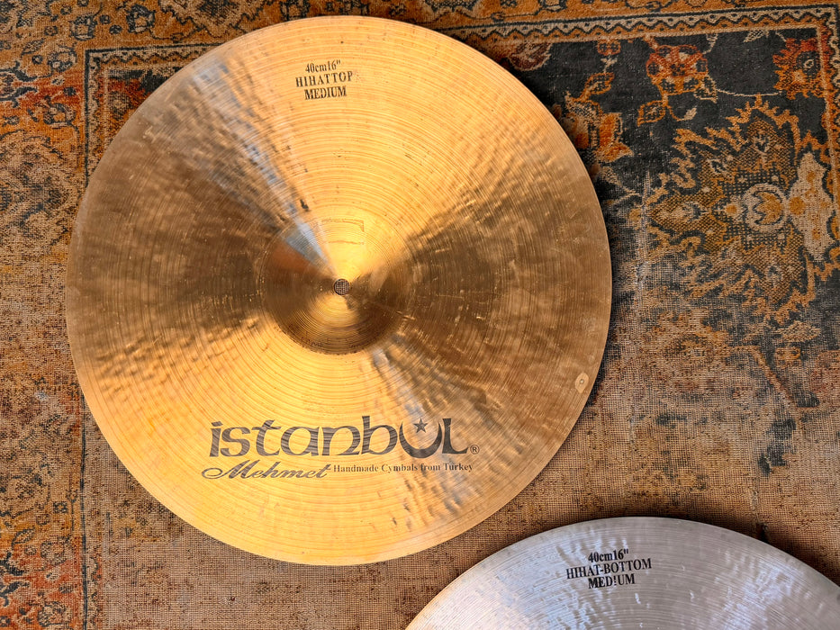 Rare Istanbul Mehmet TRADITIONAL 16” Hihats DARK WARM Massive Tone! 1422 1590 g