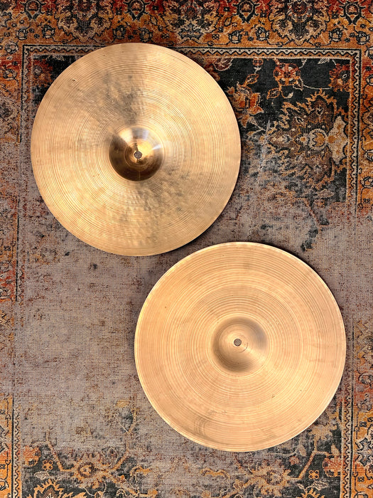 THIN 1960s Vintage Zildjian 14” EARLY New Beat Hihats 748 1170 g LIGHT COMPLEX! Sound Incredible!