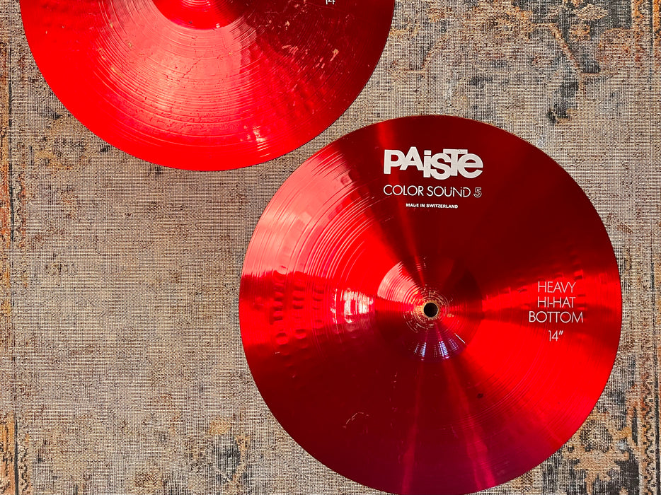 Original Paiste RED COLORSOUND 5 Heavy Hihats 14” 948 1052 g Sound Amazing! Crisp Clean Tone