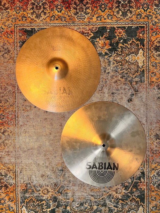 RARE Vintage Sabian 15” ROCK HATS Hihats 1484 1538 g MASSIVE AAs! Some of THE FIRST Sabian Hihats