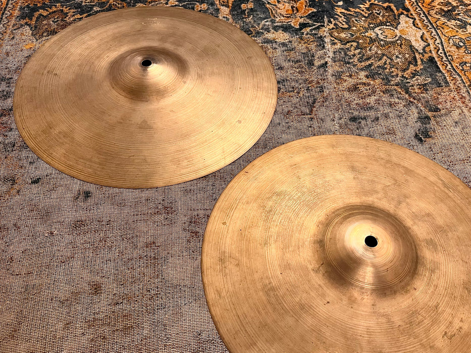 RARE 1940s Trans Stamp Vintage ZILDJIAN PAPER THIN 12” Hihats 446 462 g ULTRA THIN
