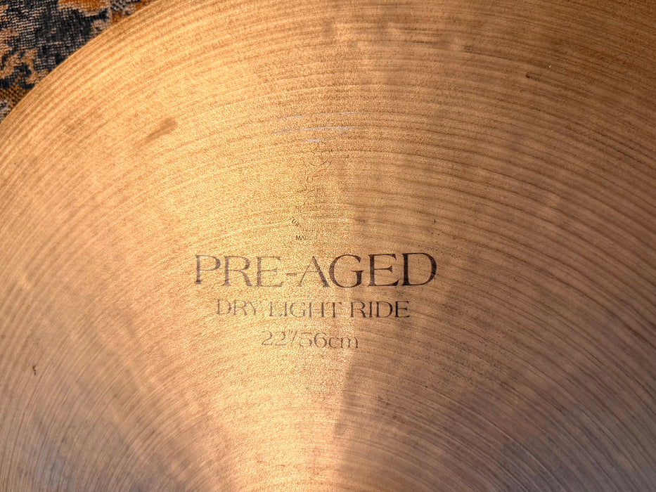 Very Rare Discontinued Zildjian K PRE AGED DRY LIGHT 22” Ride 2472 g CRASHES Magnificently! EARLY ONE!