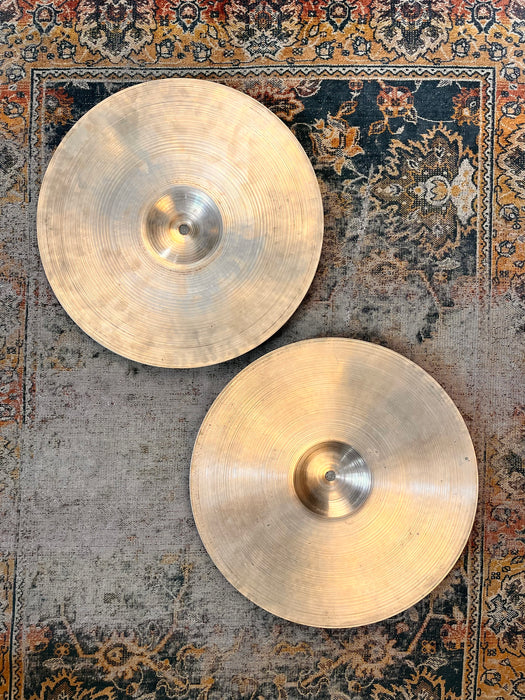 Ultra PAPER THIN 1950s Vintage Zildjian 14” Hihats 662 716 g LIGHT WHISPY! GORGEOUS!