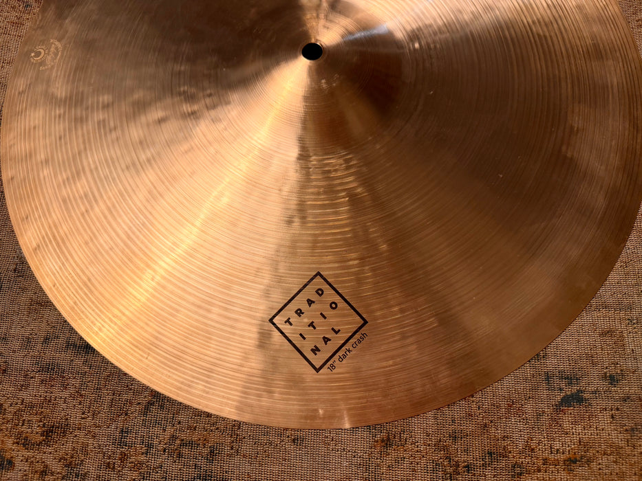 ISTANBUL AGOP Traditional DARK Crash 18” ONLY 1376 g PERFECT! Golden Glowing Dark! FULL!