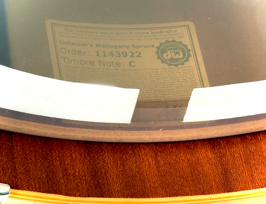 Custom DW Collector's Series EXOTIC Mahogany SPRUCE Bass Drum 20" x 14" Mahogany Finish w/ Beato Case MINT