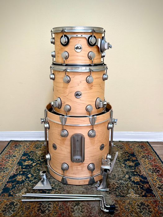 Custom DW Collector's Series Made in U.S.A. Pure Maple Drum Set: BOP KIT! 12," 14," 18" Kick w/ Cases MINT