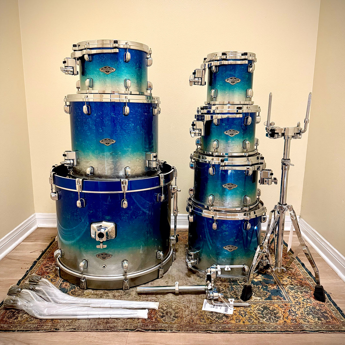 UNIQUE CUSTOM TAMA Starclassic Walnut Birch 7 Piece Drum Set in