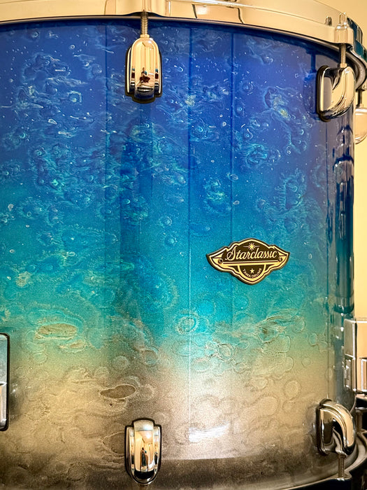 UNIQUE CUSTOM TAMA Starclassic Walnut Birch 7 Piece Drum Set in Molten Blue Ice Fade IMMACULATE