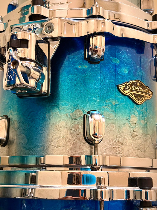 UNIQUE CUSTOM TAMA Starclassic Walnut Birch 7 Piece Drum Set in Molten Blue Ice Fade IMMACULATE