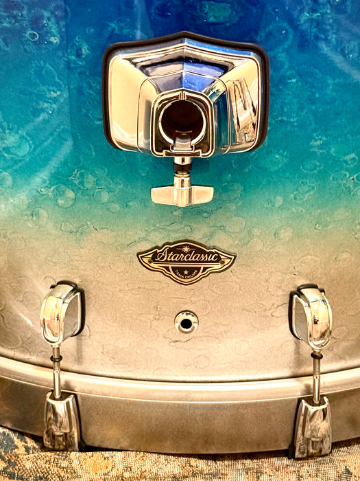 UNIQUE CUSTOM TAMA Starclassic Walnut Birch 7 Piece Drum Set in Molten Blue Ice Fade IMMACULATE