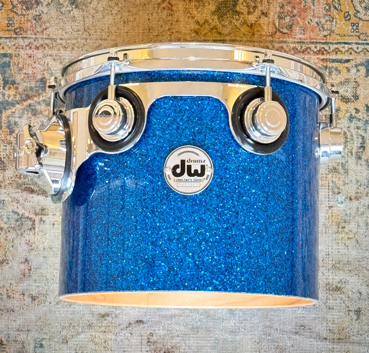 Custom DW Collector's Series SANTA MONICA Drum Set 10", 12", 13", 16", 18", 22", 10" Concert BLUE GLASS GLITTER Finish