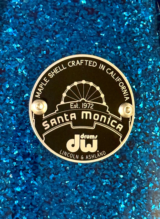Custom DW Collector's Series SANTA MONICA Drum Set 10", 12", 13", 16", 18", 22", 10" Concert BLUE GLASS GLITTER Finish