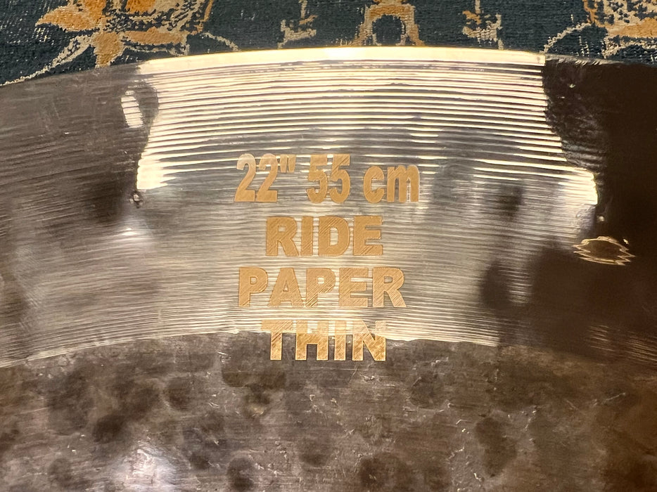 HUGE COMPLEX Hand Hammered Masterwork 22” DUAL Paper Thin Crash Ride 1952 g