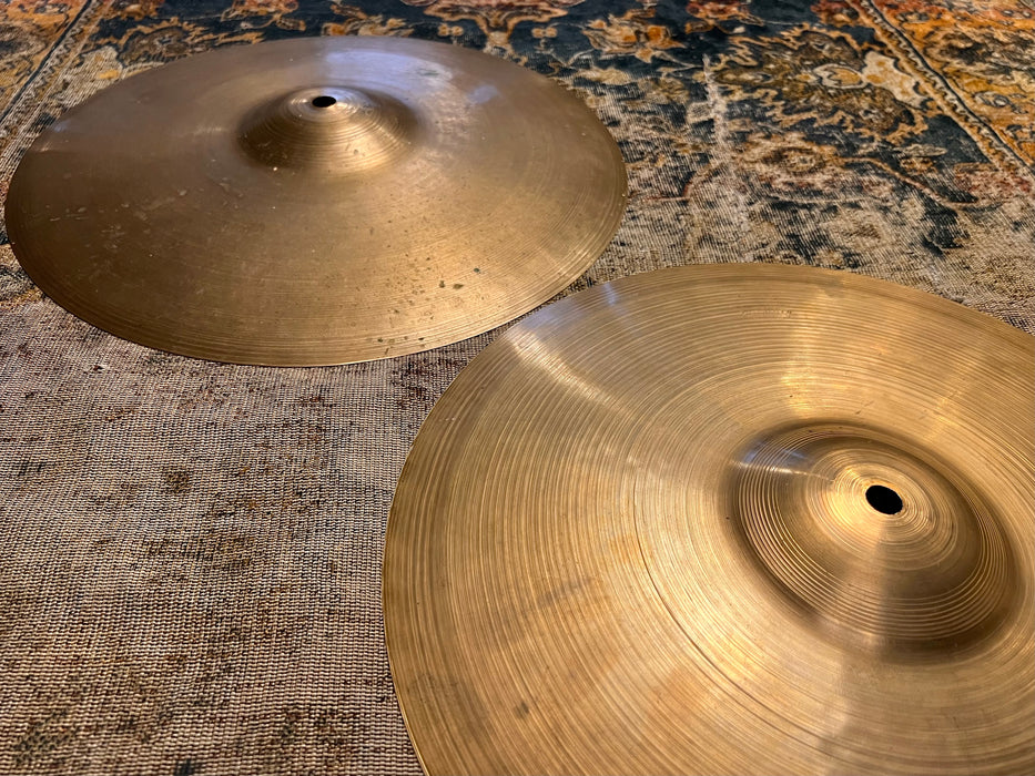 80 Yr Old Earlier 1940s VINTAGE Zildjian Paper Thin Hihats 13” 484 618 g Amazing