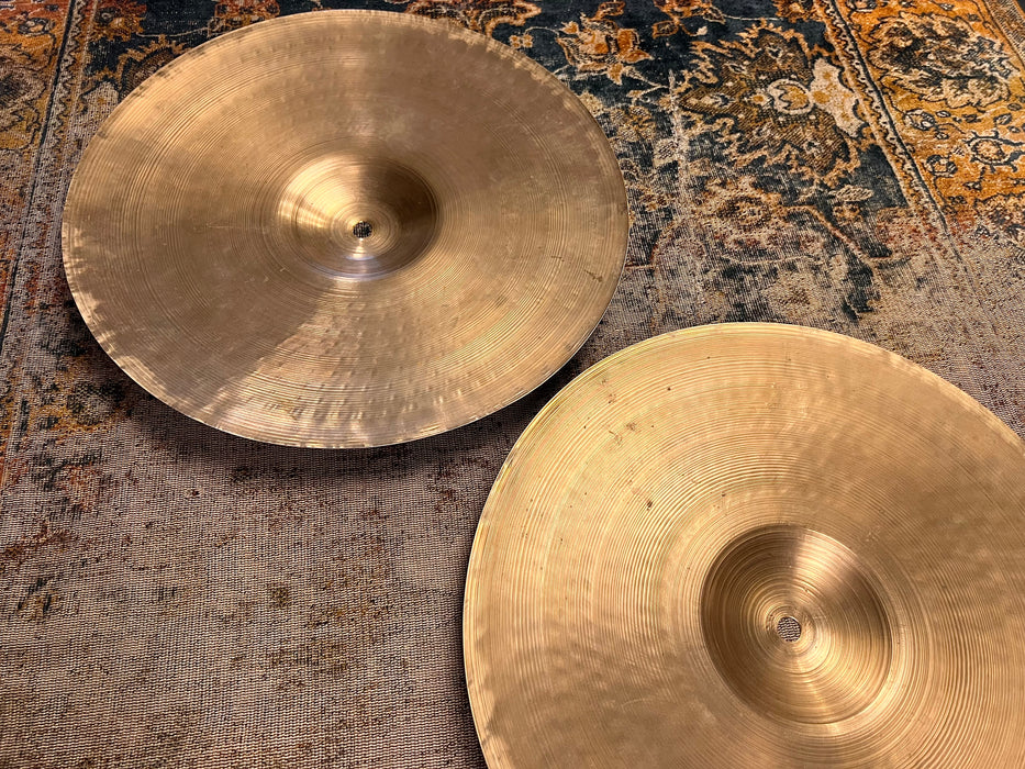 80 Yr Old Earlier 1940s VINTAGE Zildjian Paper Thin Hihats 13” 484 618 g Amazing