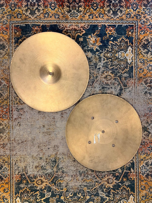 Vintage HOLLOW LOGO Zildjian QUICK BEAT 14” Hihats 1138 1464 g VINNIE