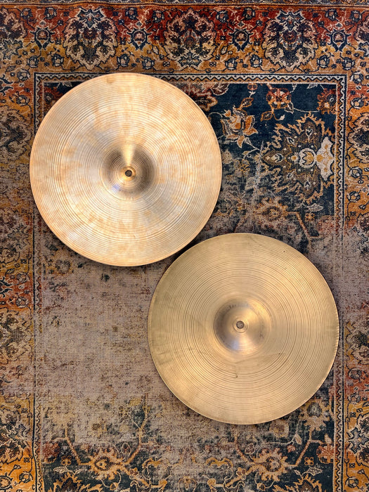 THIN DRY Vintage Zildjian New Beat 14” Hi Hats 849 1234 g Factory Logo Stamp