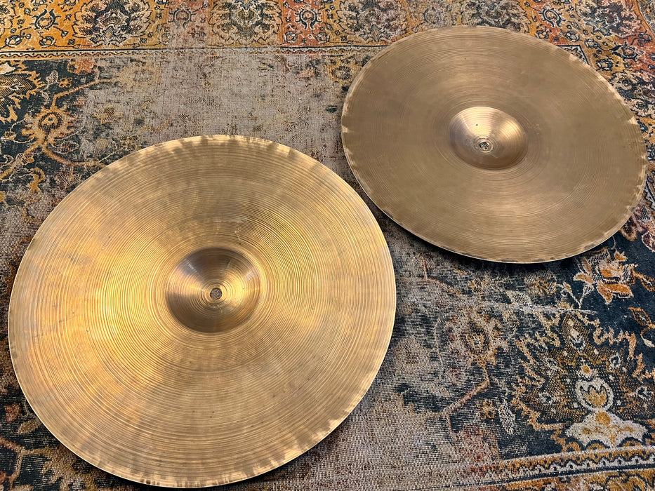 Ultra THIN RARE 1940s Vintage Zildjian Trans Stamp 15” Hihats 828 834 g Golden Era
