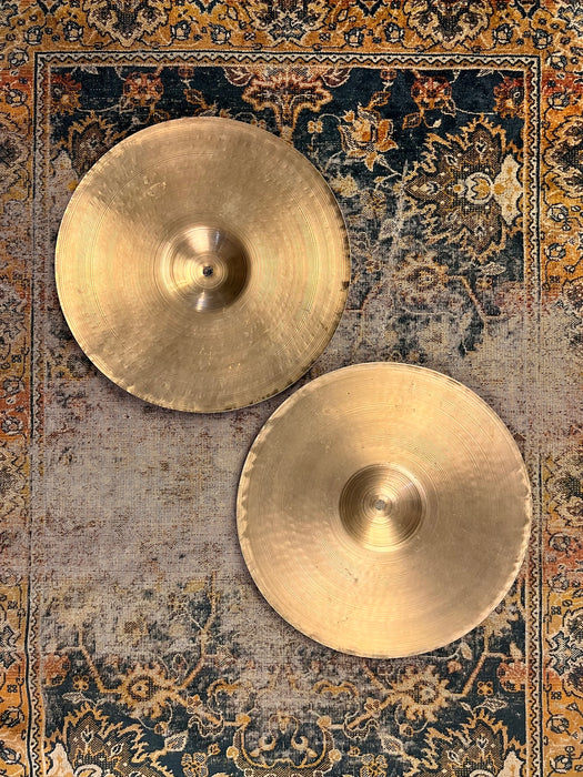 80 Yr Old Earlier 1940s VINTAGE Zildjian Paper Thin Hihats 13” 484 618 g Amazing