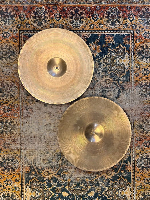 Ultra THIN RARE 1940s Vintage Zildjian Trans Stamp 15” Hihats 828 834 g Golden Era